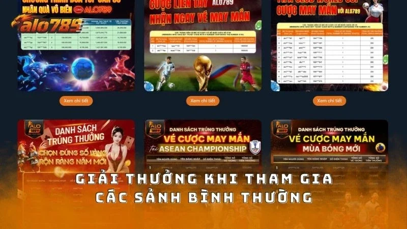Giải thưởng hấp dẫn dành cho các sảnh game bình thường