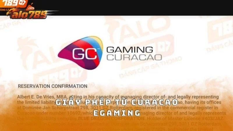 Giấy phép được cấp bởi tổ chức Curacao eGaming uy tín