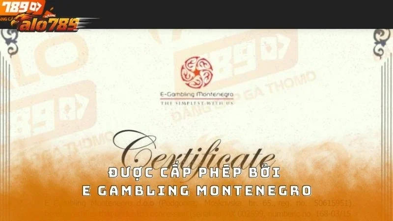 Hoạt động được cấp phép và kiểm soát bởi E Gambling Montenegro