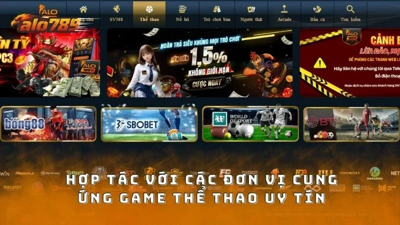 Hợp tác với các đơn vị cung cấp game thể thao uy tín