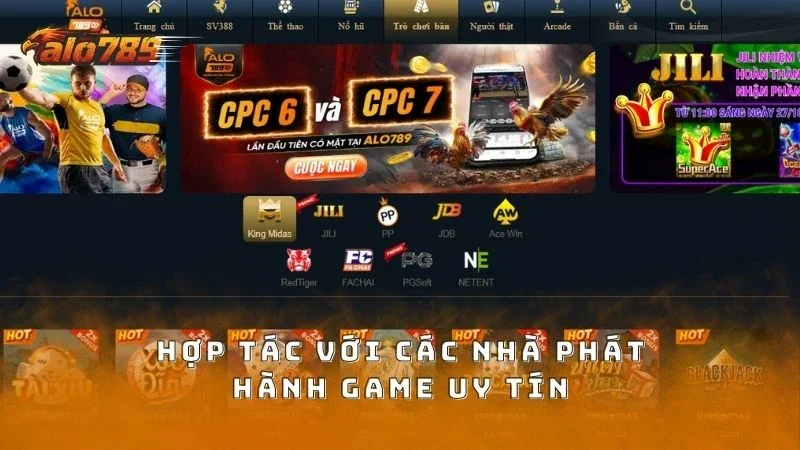 Hợp tác với các nhà phát hành game uy tín hàng đầu