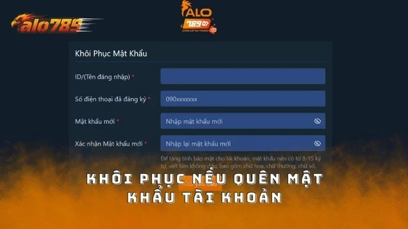Khôi phục lại mật khẩu tài khoản nhanh chóng
